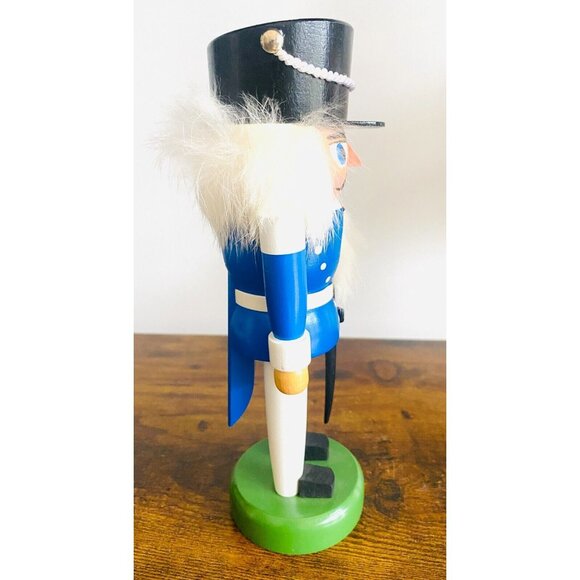 Authentic German Erzgebirge Handcraft Nutcracker Made in Germany Blue Soldier 8" - Picture 2 of 7